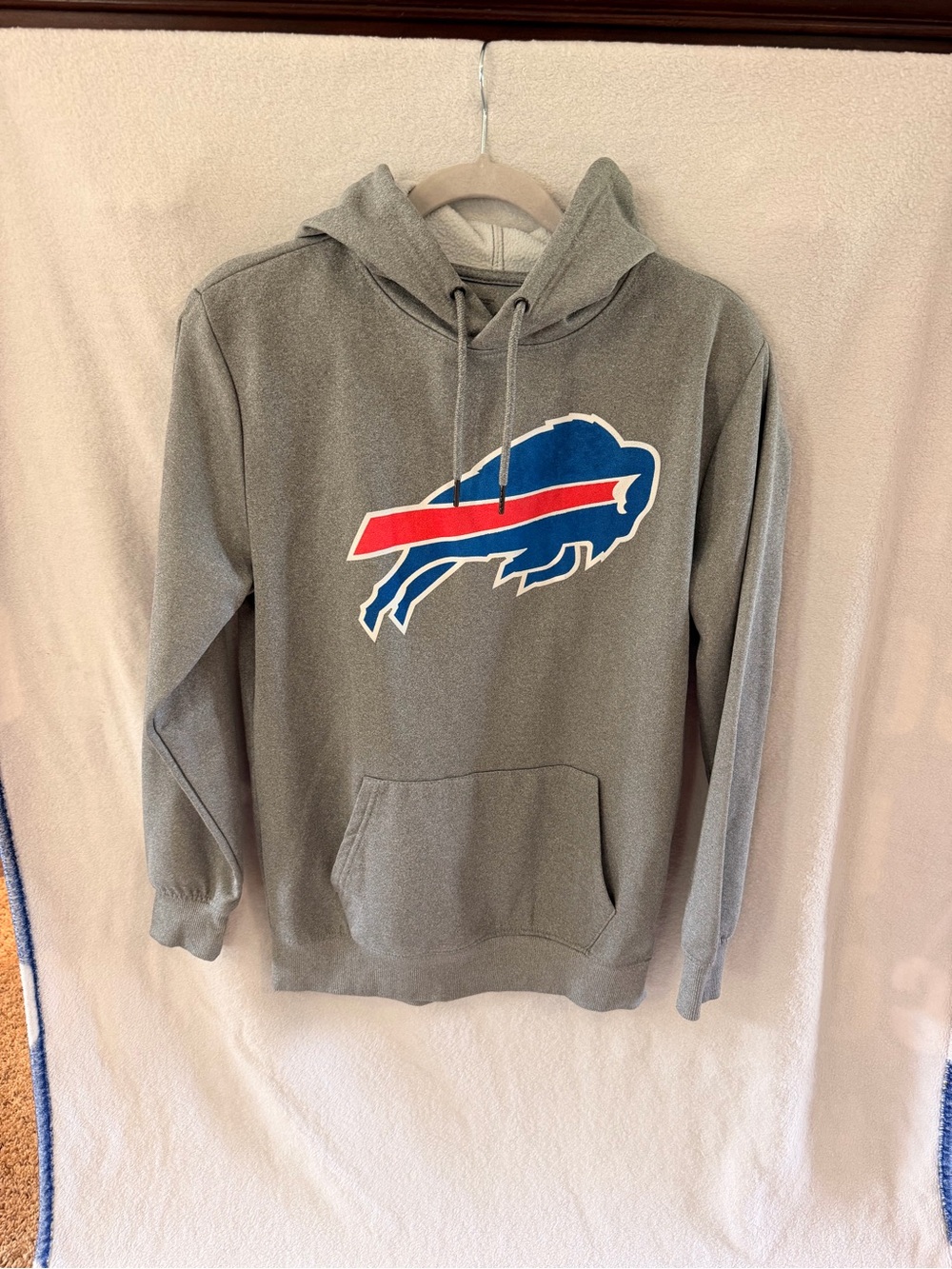 Buffalo Bills Gray Hoodie with Blue and Red Buffalo Logo